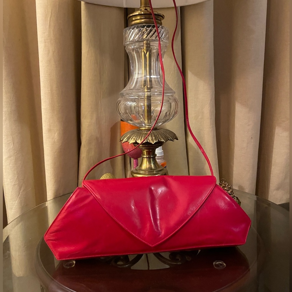 Charles Jordan Euc Red Leather Shoulder Bag - Women's Evening Clutch